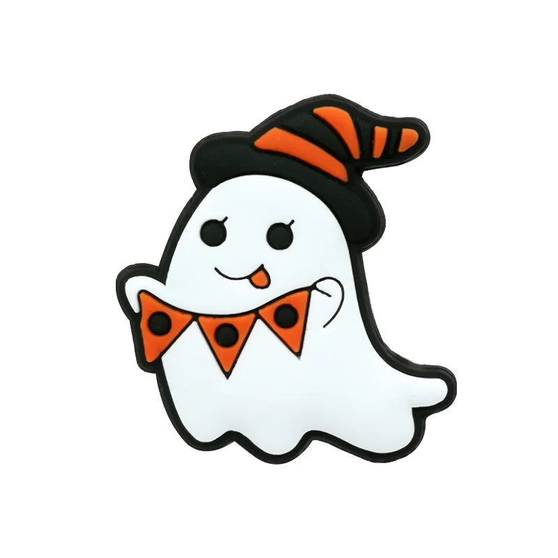 1/30pcs Halloween Shoe Charms Ghost Witch Shoe Decorations Pins for Kids Men Women Party Accessories Buckles Treat or Trick Gift