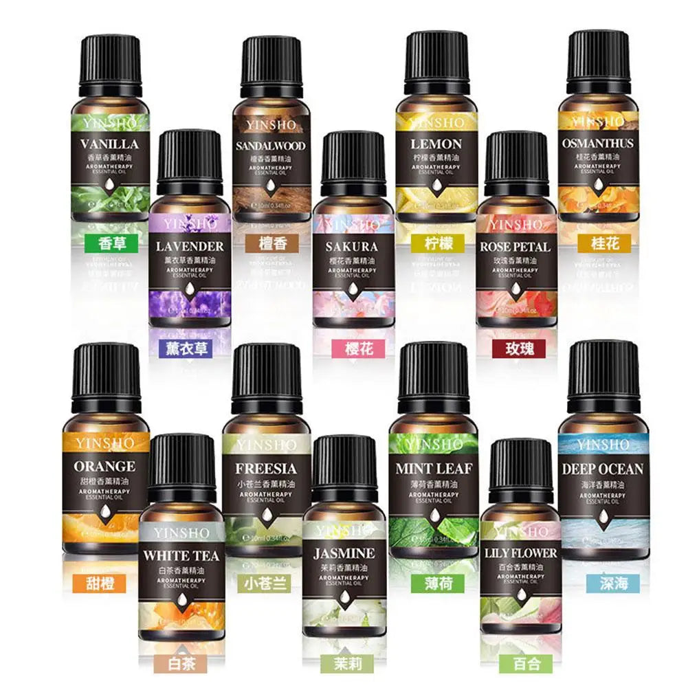 16 Flavors Essential Oils Water-soluble Lavender Rose Car Air Fresheners Perfume Refill Aroma Diffuser AirHumidifier Home 10ML