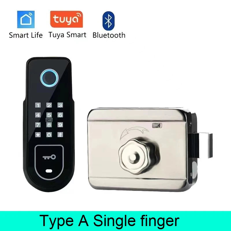 Support Tuya app Bluetooth app fingerprint intelligent door lock password RFID card wheel rim bolt lock electronic door lock