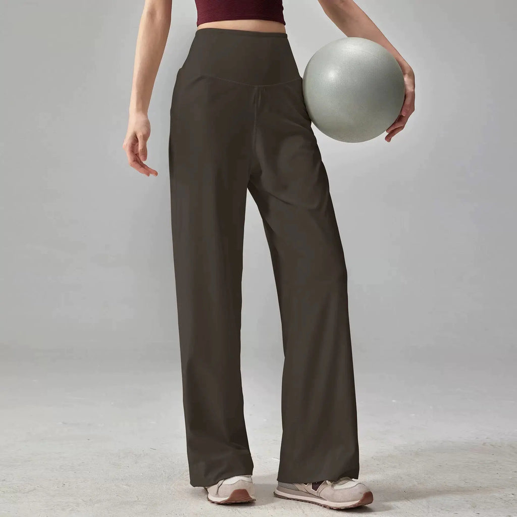 Women's High-Waisted Loose Sporty Wide-Leg Pants with Breathable and Casual Fit for Outdoor Wear