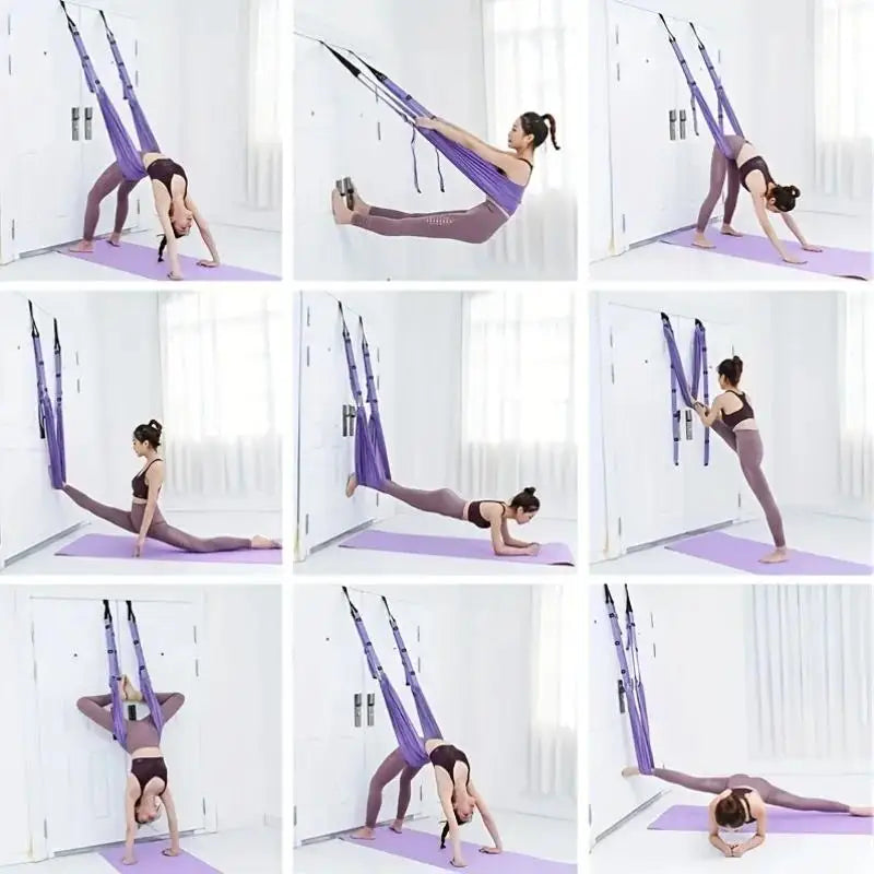 1pc Fitness Hanging Rope Yoga Strap Stretch Band Universal Back Leg Belt for Backbend Split Handstand Home Training