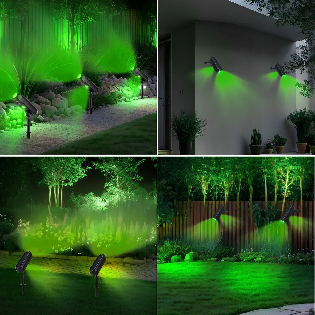LED Solar Outdoor Courtyard Spotlights Waterproof Garden Decoration Atmosphere Lights 2modes of Tree Garden Channel Lighting