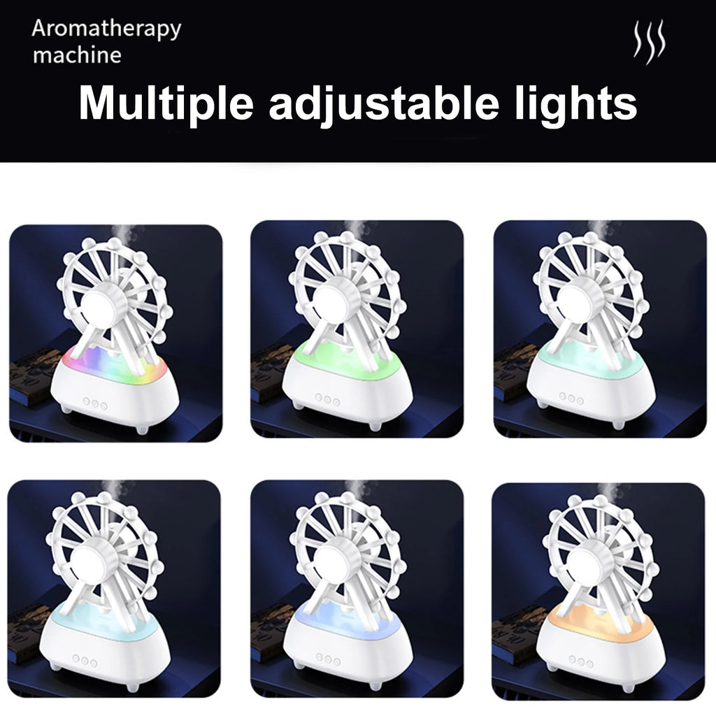 Ferris Wheel Essential Oil Diffuser 7 Colors Lights Aromatherapy Diffuser Noiseless for Large Bed Room Home Office