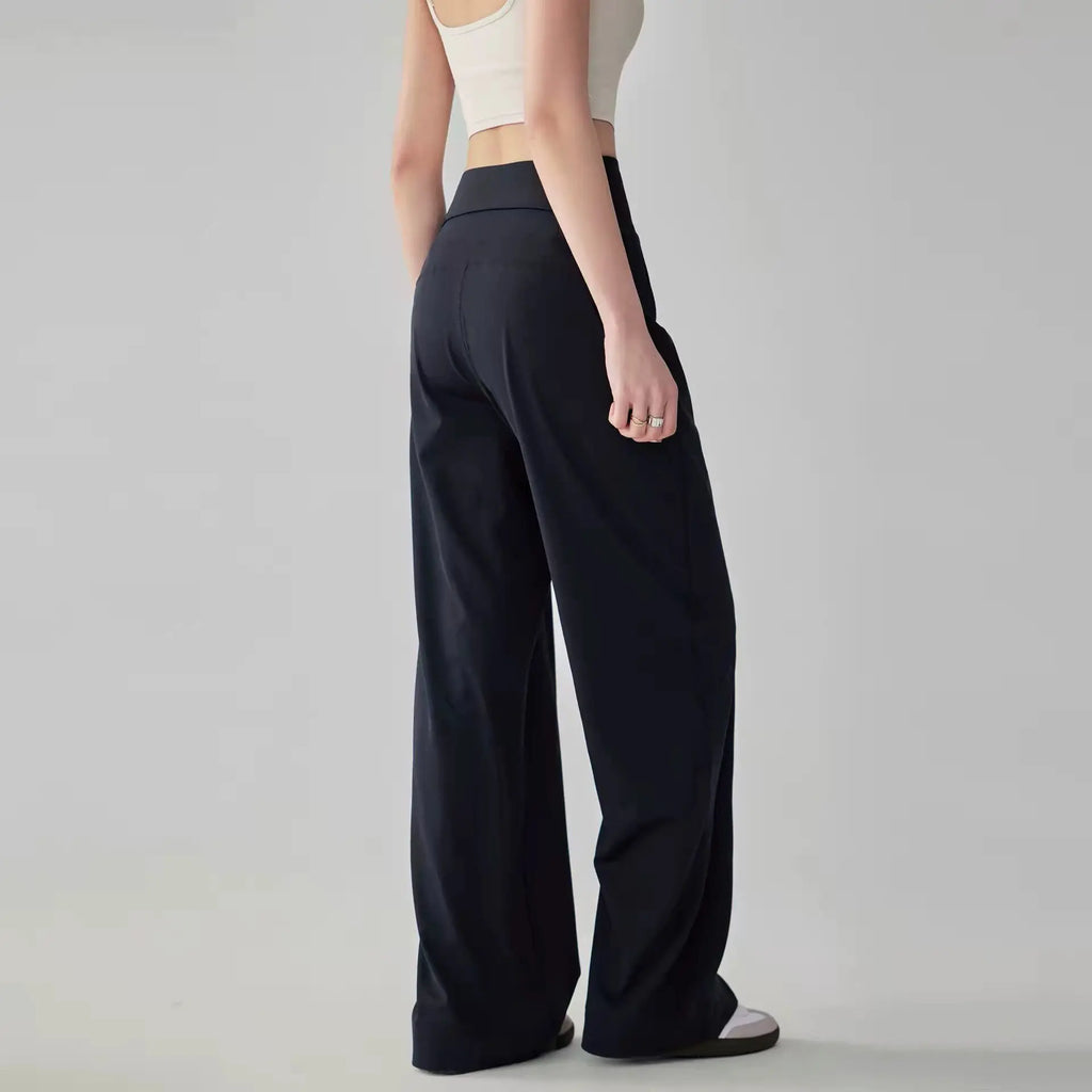 Women's High-Waisted Loose Sporty Wide-Leg Pants with Breathable and Casual Fit for Outdoor Wear