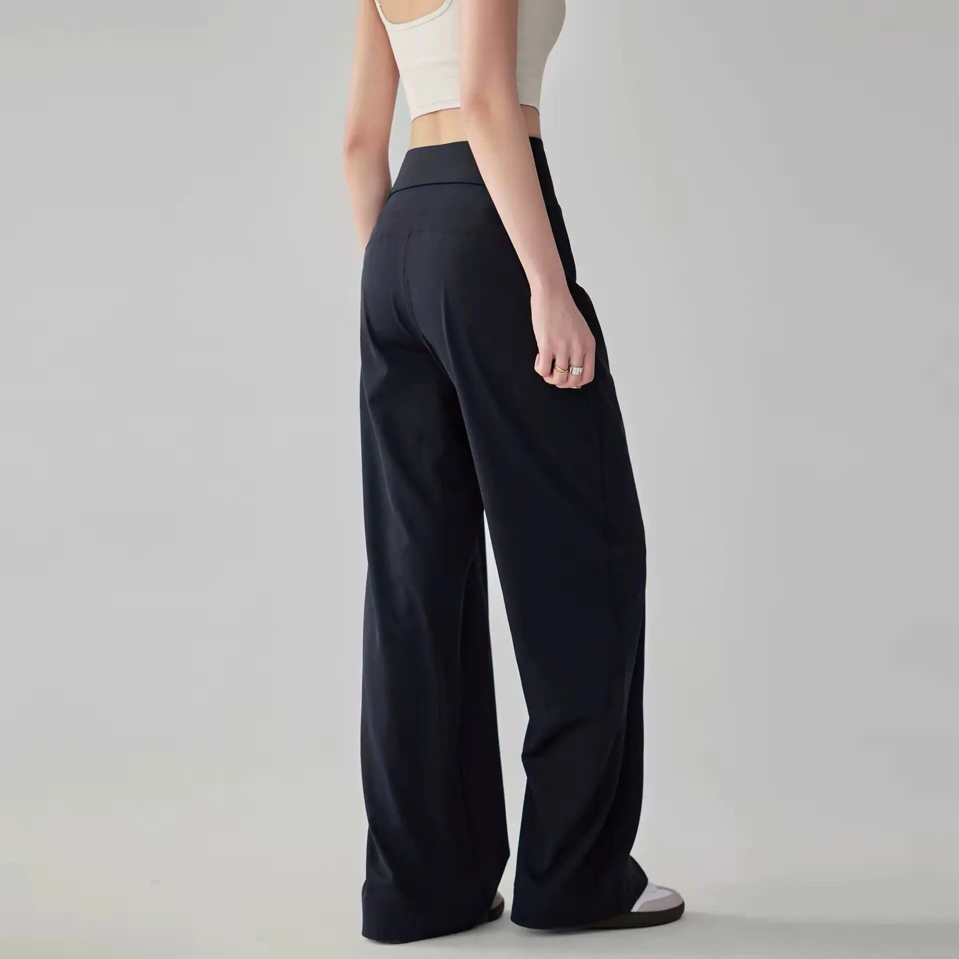 Women's High-Waisted Loose Sporty Wide-Leg Pants with Breathable and Casual Fit for Outdoor Wear