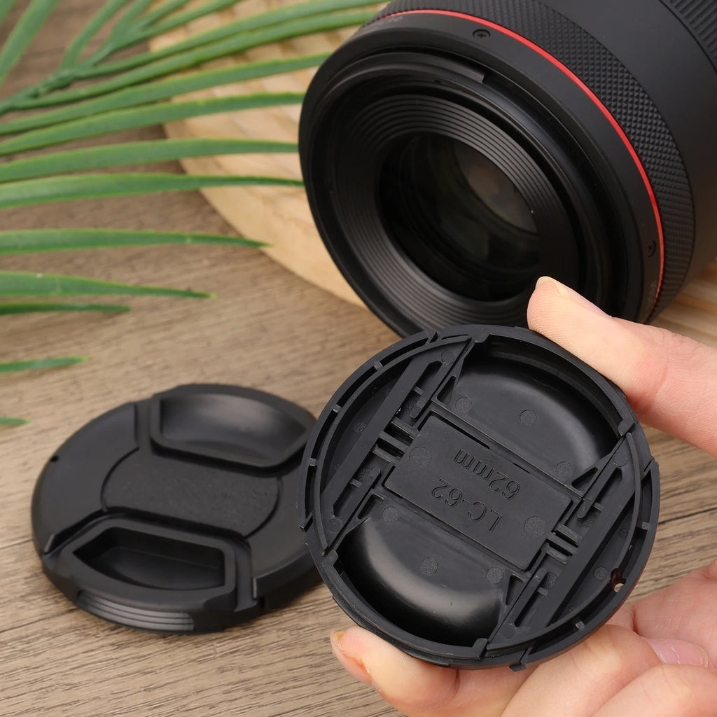 Universal Lens Cap 49 52 55 58 62mm Center Pinch Snap on Front Cap Cover for DSLR Camera Lens Protector Protective Accessories