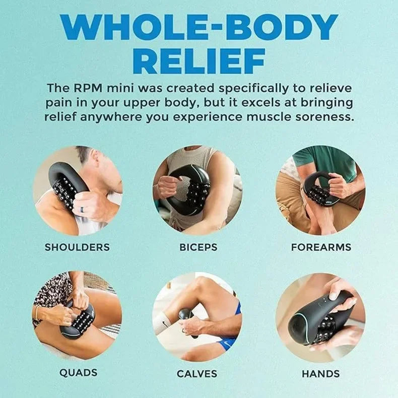 Electric Mini Rolling Massager Multi-grip Ergonomic Handle Whole Body Fatigue Relief Deep Tissue Rechargeable ，Powerful Speed