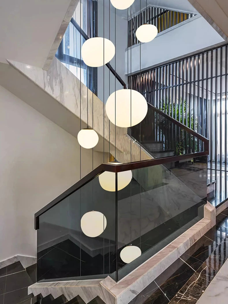 Modern Stair Chandelier Pendant Lights Indoor Lighting Ceiling Lamp Hanging Light LED Chandeliers for Living Room Indoor Lightin