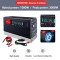 12V 24V To 220V 1000W Power Inverter LCD Display EU Socket Solar Inverter USB Type-c Fast Charging for Phone Laptops Car