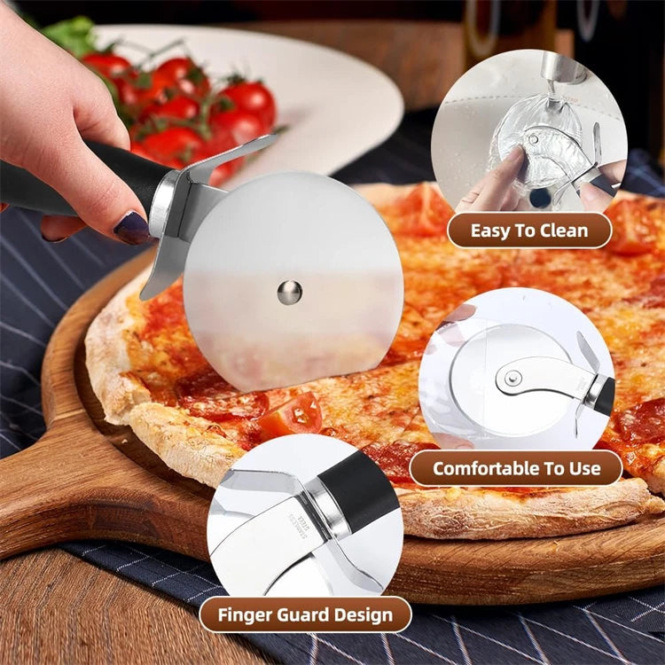 Premium Pizza Cutter Stainless Steel Pizza Cutter Wheel Super Sharp Pizza Slicer with Non-Slip Handle Kitchen Gadgets JT542