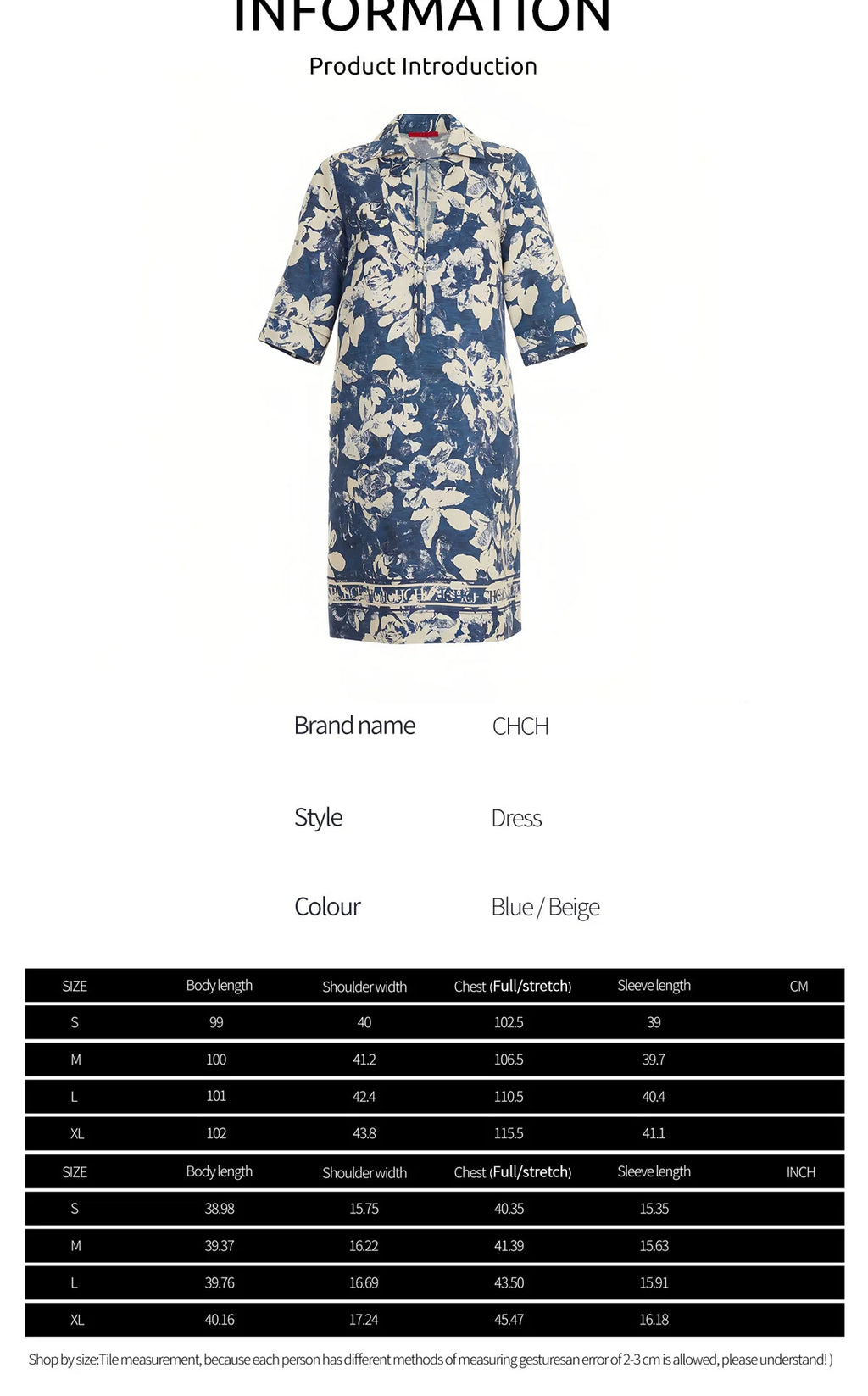 CHCH 2025 Summer Fashion Women Commuting V Neck Dresses Fashion Midi Printed New Lady Straight Dress
