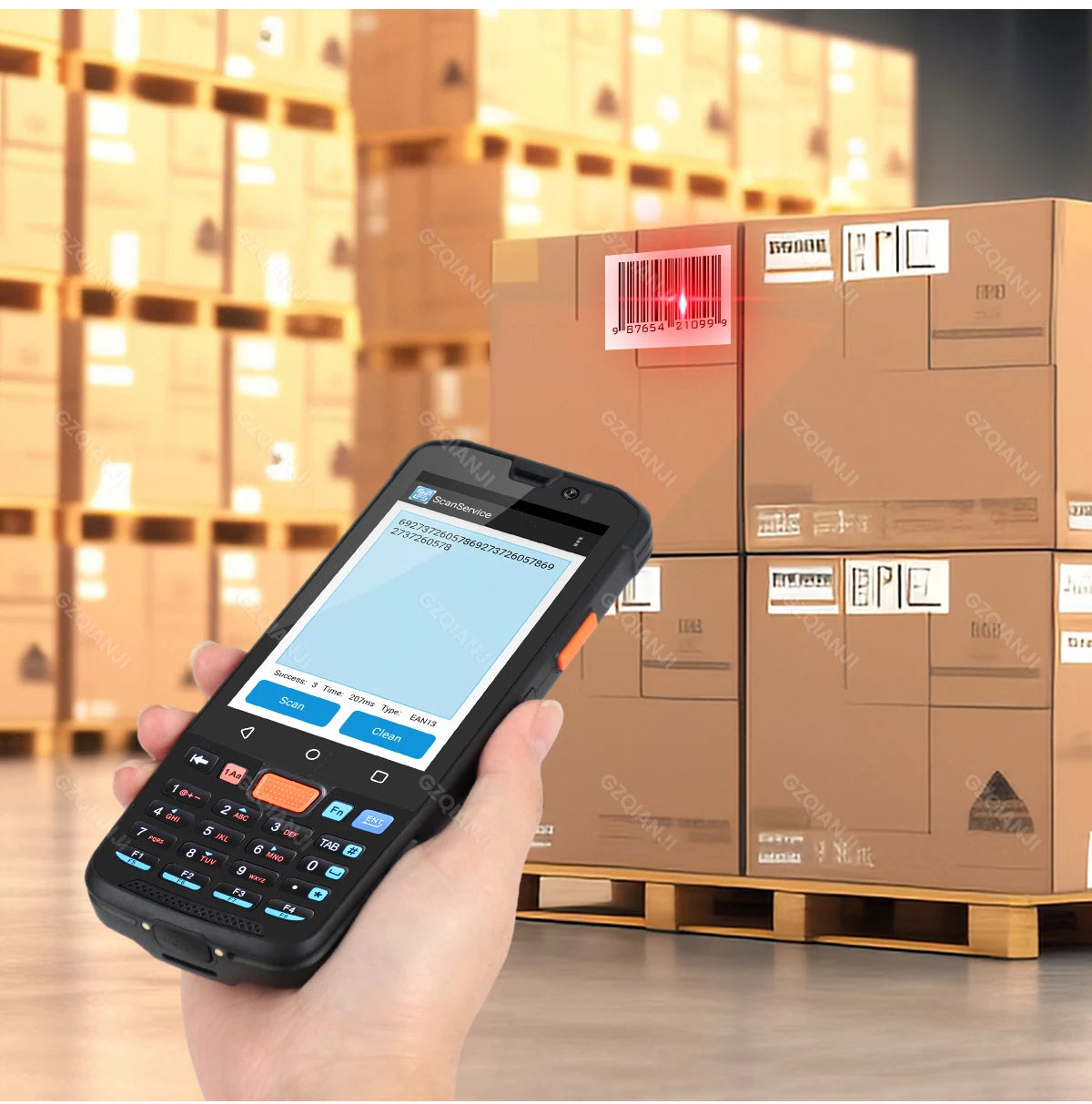 4G64 PDA Android Handheld Terminal Bluetooth Barcode Scanner 1D 2D QR Portable Data Collector Terminal Device With 4G GPS 3G32G