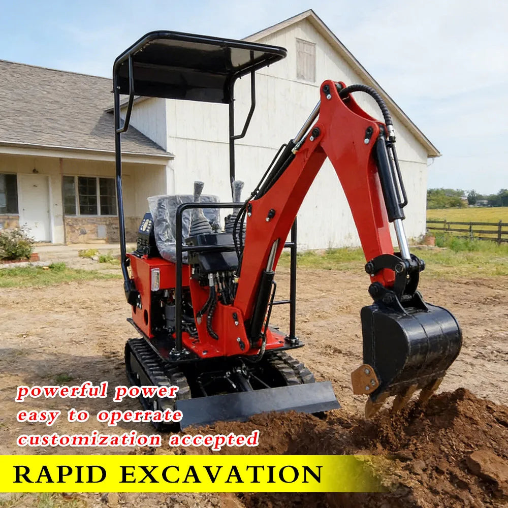 Multifunctional 2 Ton Mini Excavator Crawler Type Hydraulic Digging Equipment Small Digger For Farm Landscaping Road Constructio