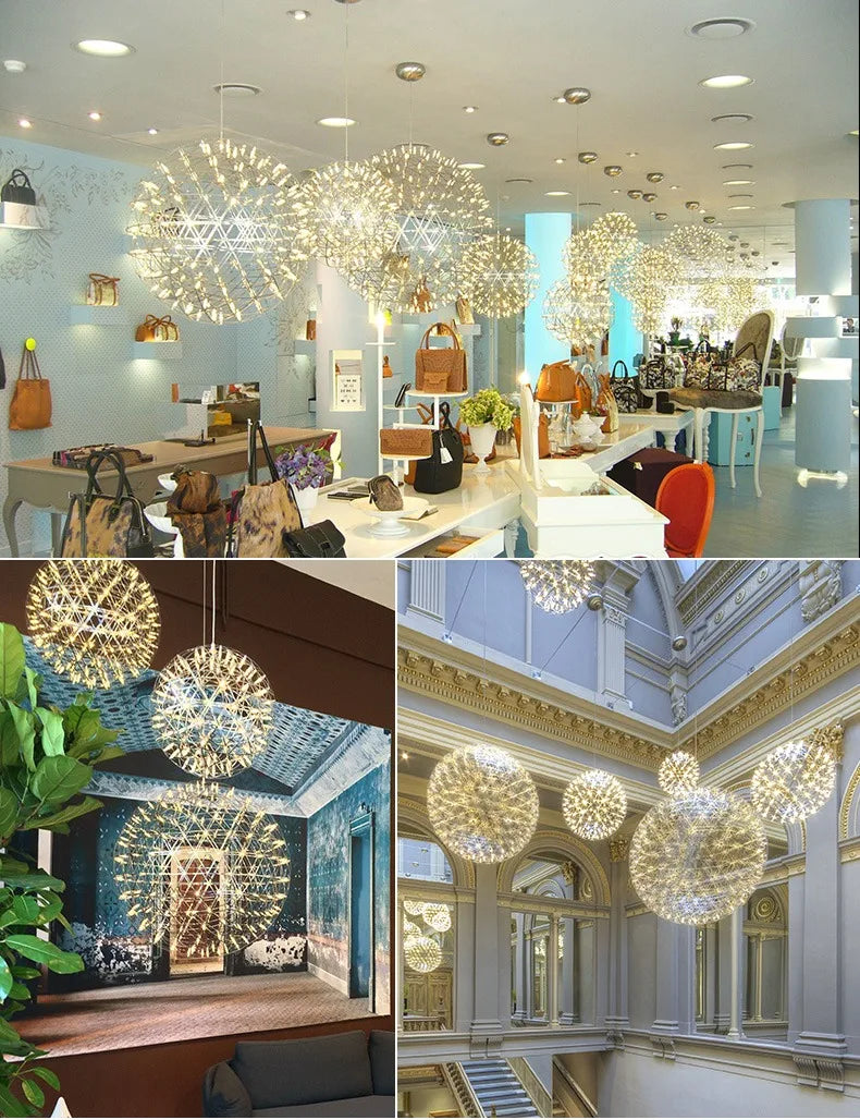 Sparkleball Panoramic Starry Sky Pendant Light Commercial Internet Celebrity Bar Salon Loft Duplex Art Ball Decorative Light