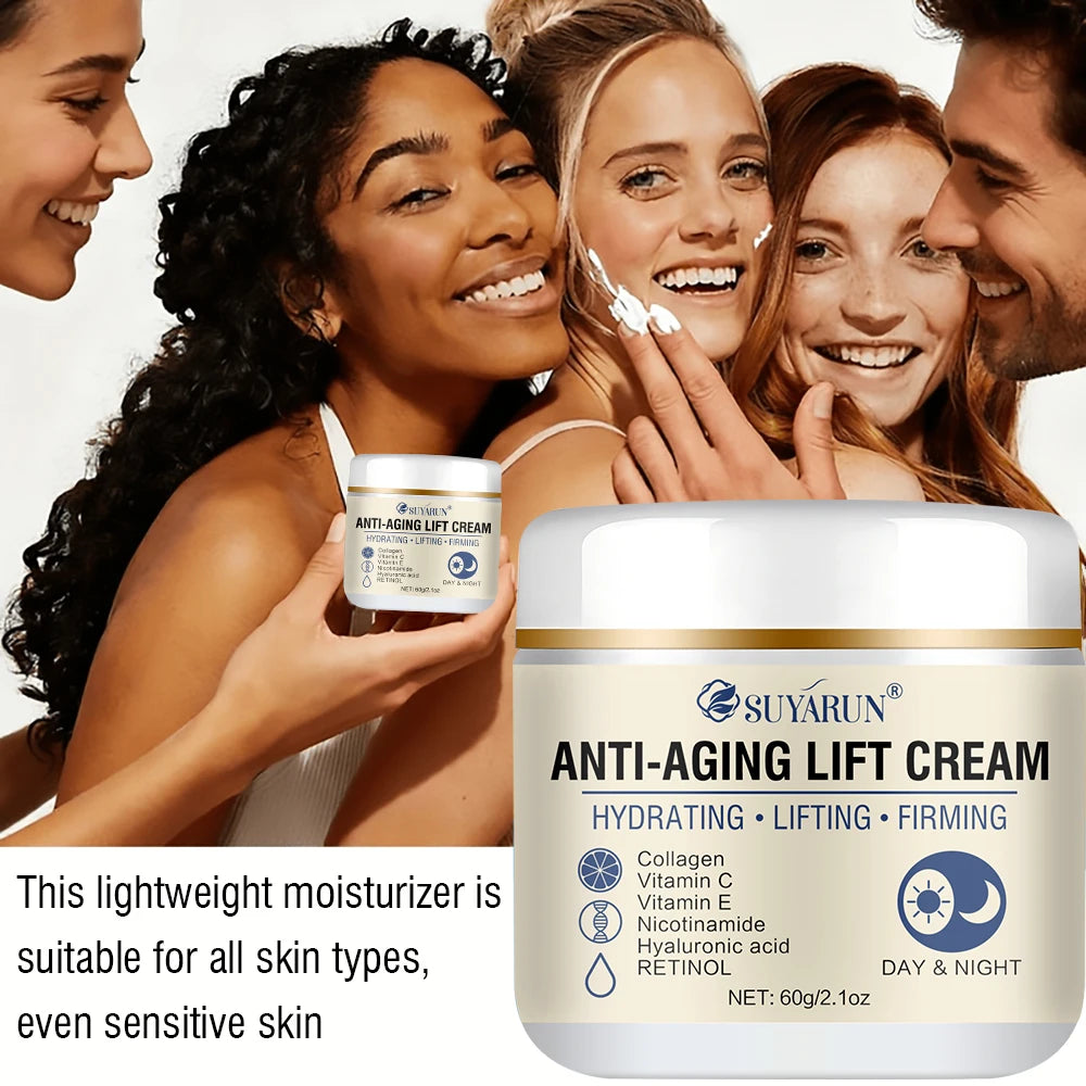 SUYARUN Retinol Collagen Anti-Aging Face Cream Natural Formula for Firming Wrinkles Lifting And Hydrating Skin.