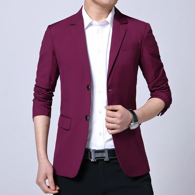 S-7XL New Business Dinner Gentleman Slim Gentleman Group Dress Fashion Men British Style Dress Best Man Solid Color Blazer