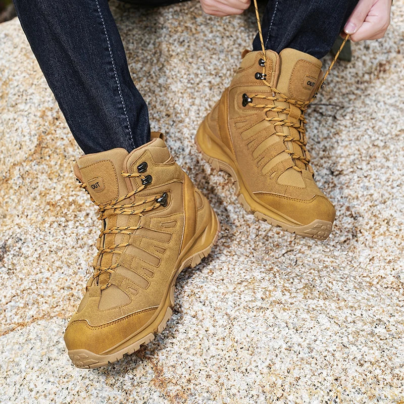 Outdoor Hiking Boots Men Shoes Anti-slip Wear-resistant Thick-soled Sports Shoes Men Breathable Comfortable Casual Shoes Men