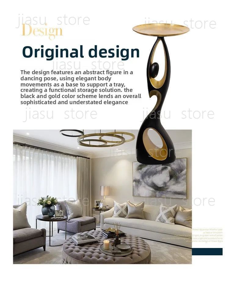 Modern Light Luxury Floor Standing Ornament, Large Home Art Decor for Living Room Model Room Housewarming Gift
