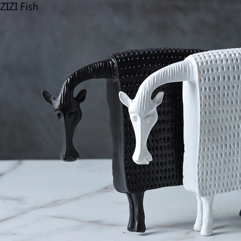 Armored Warhorse Statue Desk Decoration Horse Ornaments Creative Cartoon Animal Resin Abstract Crafts Room Aesthetic Decor