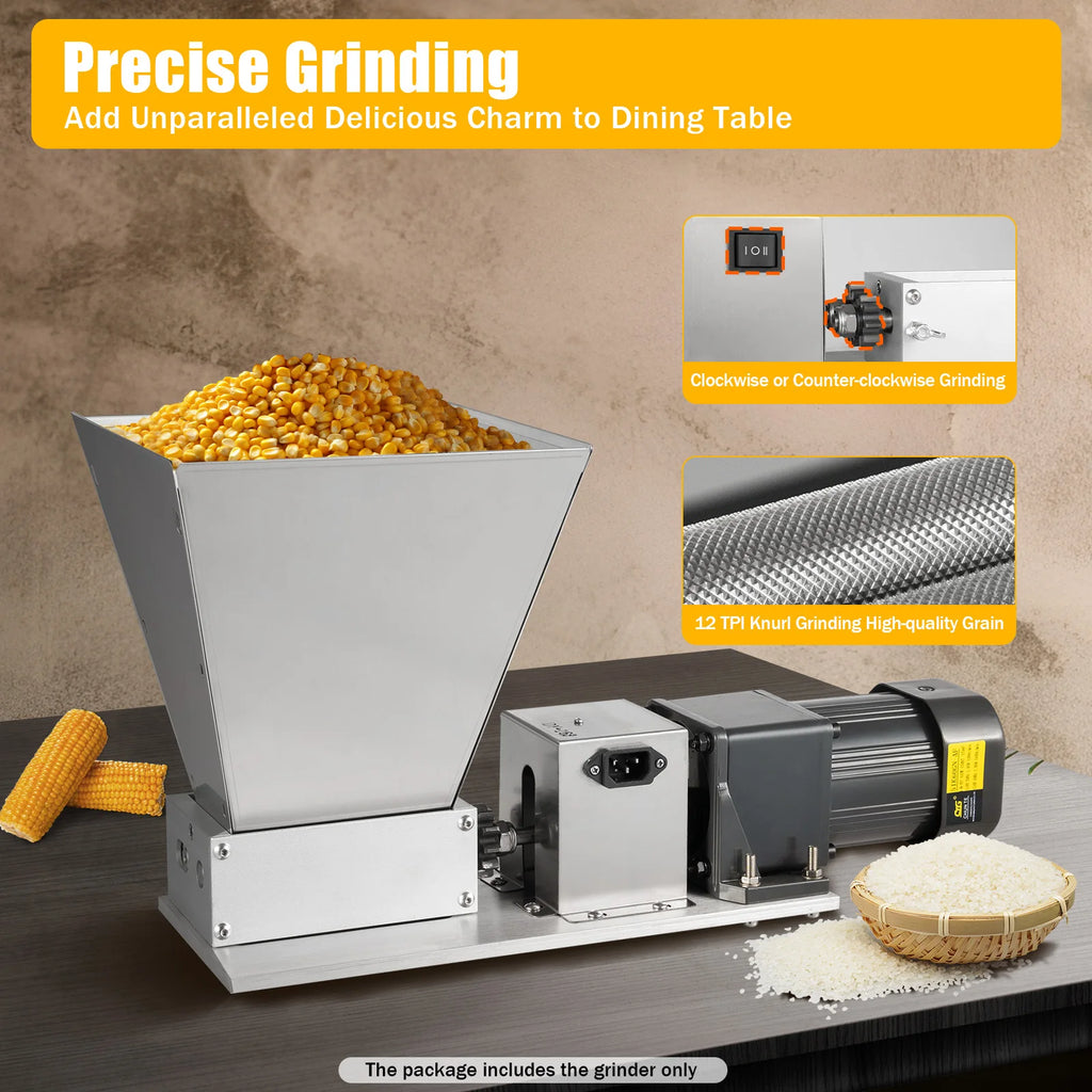 4L Electric Grain Mill 20kg/h Barley Grinder Wet/Dry Malt Crusher Grain HomeBrew Mill Widely Use For Grain Feed Production