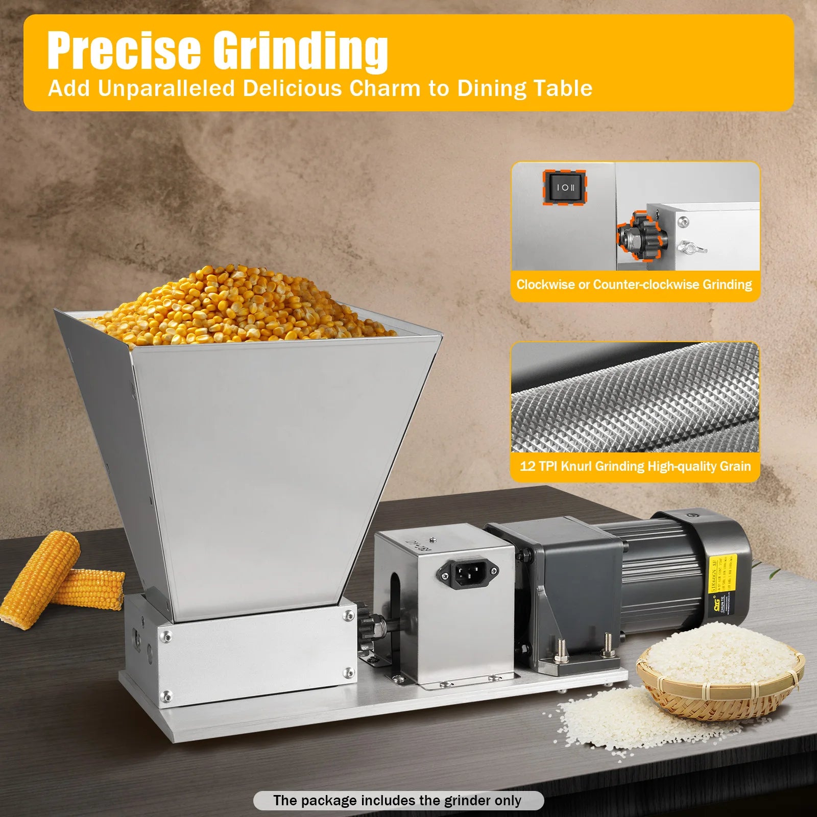 4L Electric Grain Mill 20kg/h Barley Grinder Wet/Dry Malt Crusher Grain HomeBrew Mill Widely Use For Grain Feed Production