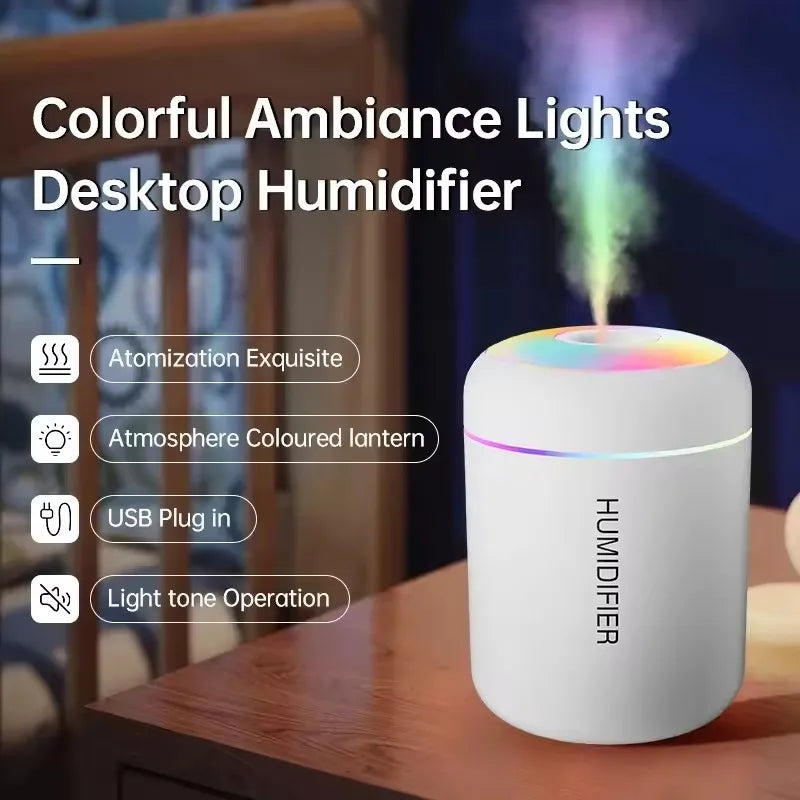 180ML Mini Air Humidifier USB Aroma Diffuser Essential Oil Purifier Mist Maker Colorful Lights humidificador For Home Car Office