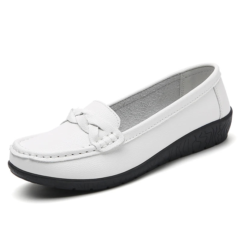 Genuine Leather Fashion Women Flats Outdoor Ballet Flats Moccasins Women's Shoes Retro Women Shoe Oxford Plus Size Zapatos Mujer