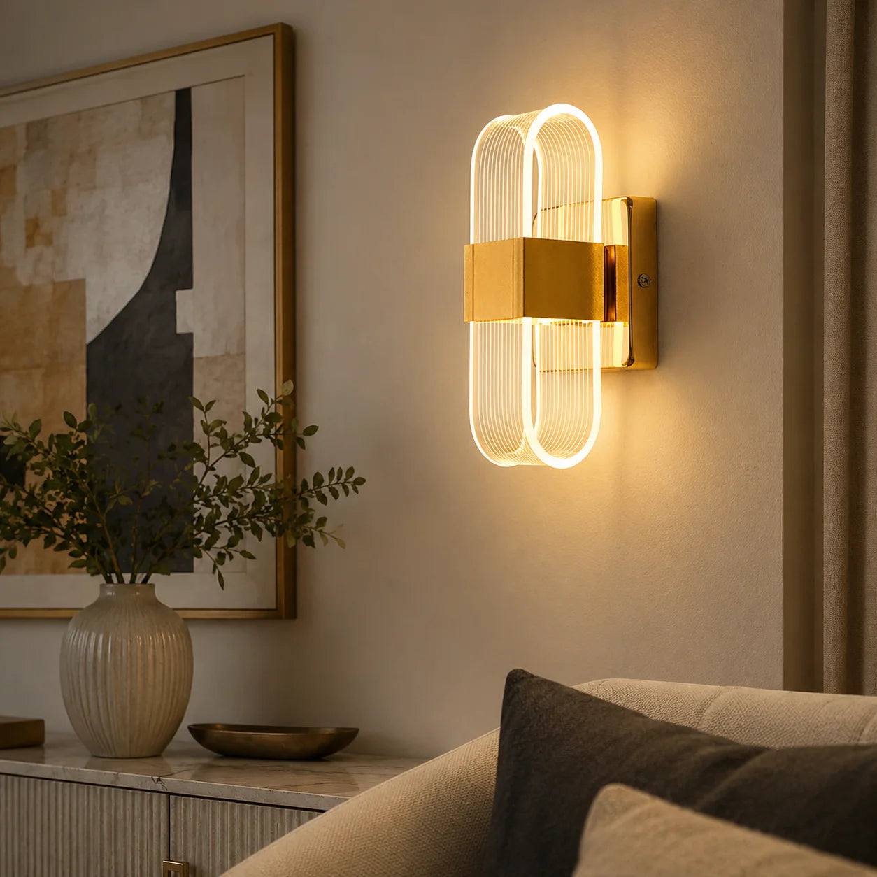 LED wall lamp oval home decoration wall lamp living room indoor lighting decoration lamp suitable for bedrooms and corridors