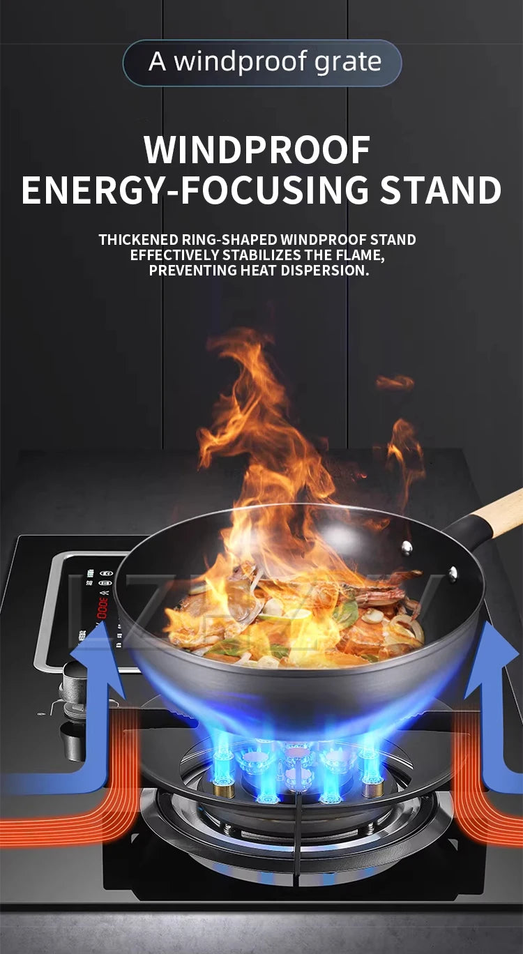 Gas Stove and Induction Cooktop Combo Built-in Cooktop Timer Energy Saving Kitchen High-Power Stove Split-Type Electric Ceramic