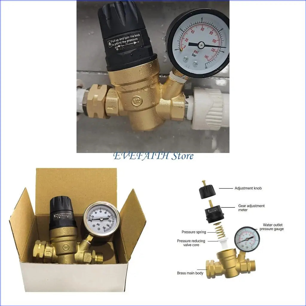 124B Heavy Duty Brass Water Pressure Reducing Valves Universal For RVs Campers