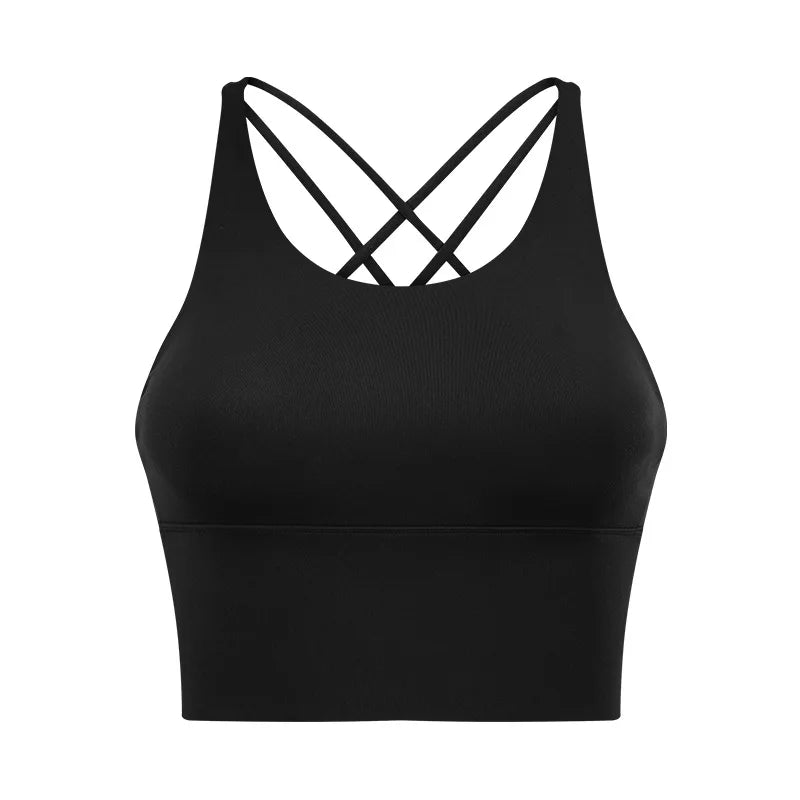 New Style Sports Bra: Shock-Absorbing, Sexy Open-Back, Thin-Strap Tank Top for Women's Yoga