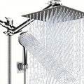 8/10/12-inch Stainless Steel 5-Mode Overhead Showerhead with Extension Arm and Multi-Function Wall-Mounted Hand Shower Set