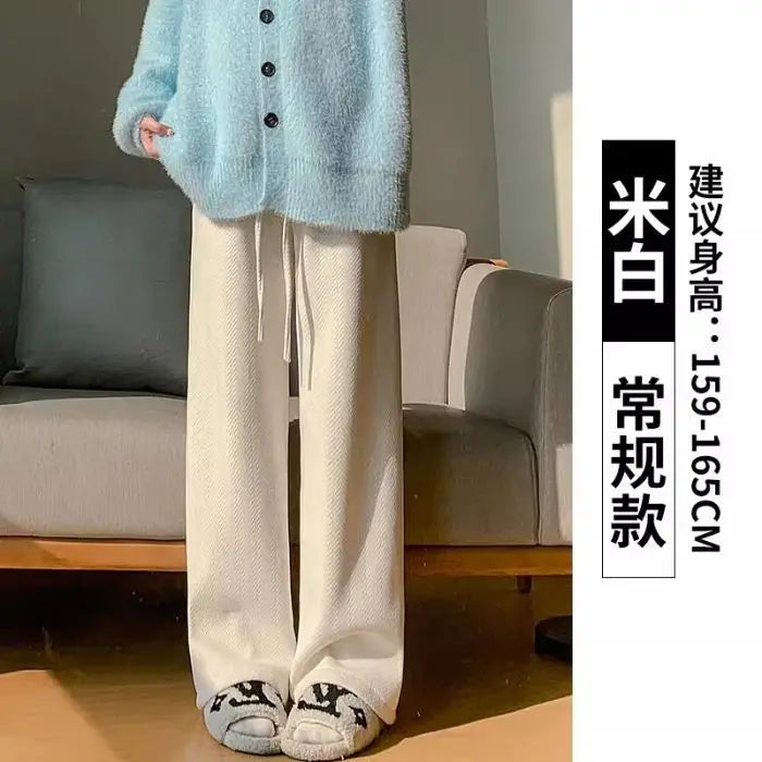 New Slim and Loose Straight for Women's High Waist Casual Pants