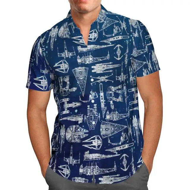 Black t Shirt, 3D Spacecraft, Hawaiian socks, Summer fashion men, large Homme Camisa Masculina S2