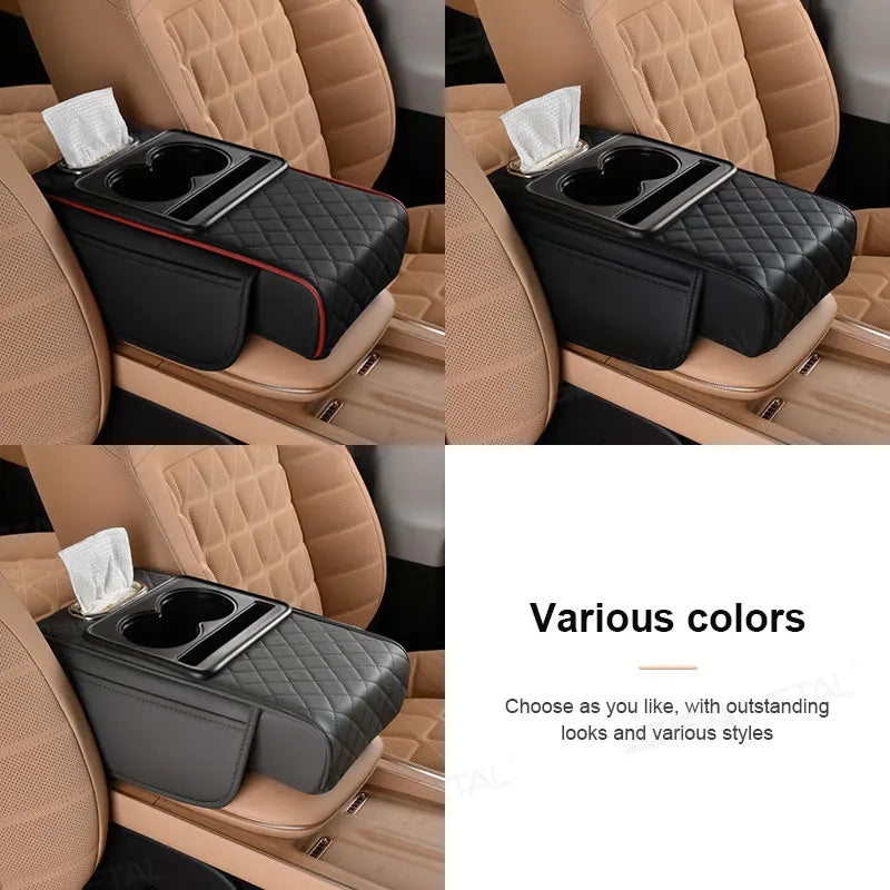 SEAMETAL Car Arm Rest Extension Cushion Multifunctional 7.5CM Thicken Center Console Box Cushion Elbow Support Pad Car Organizer