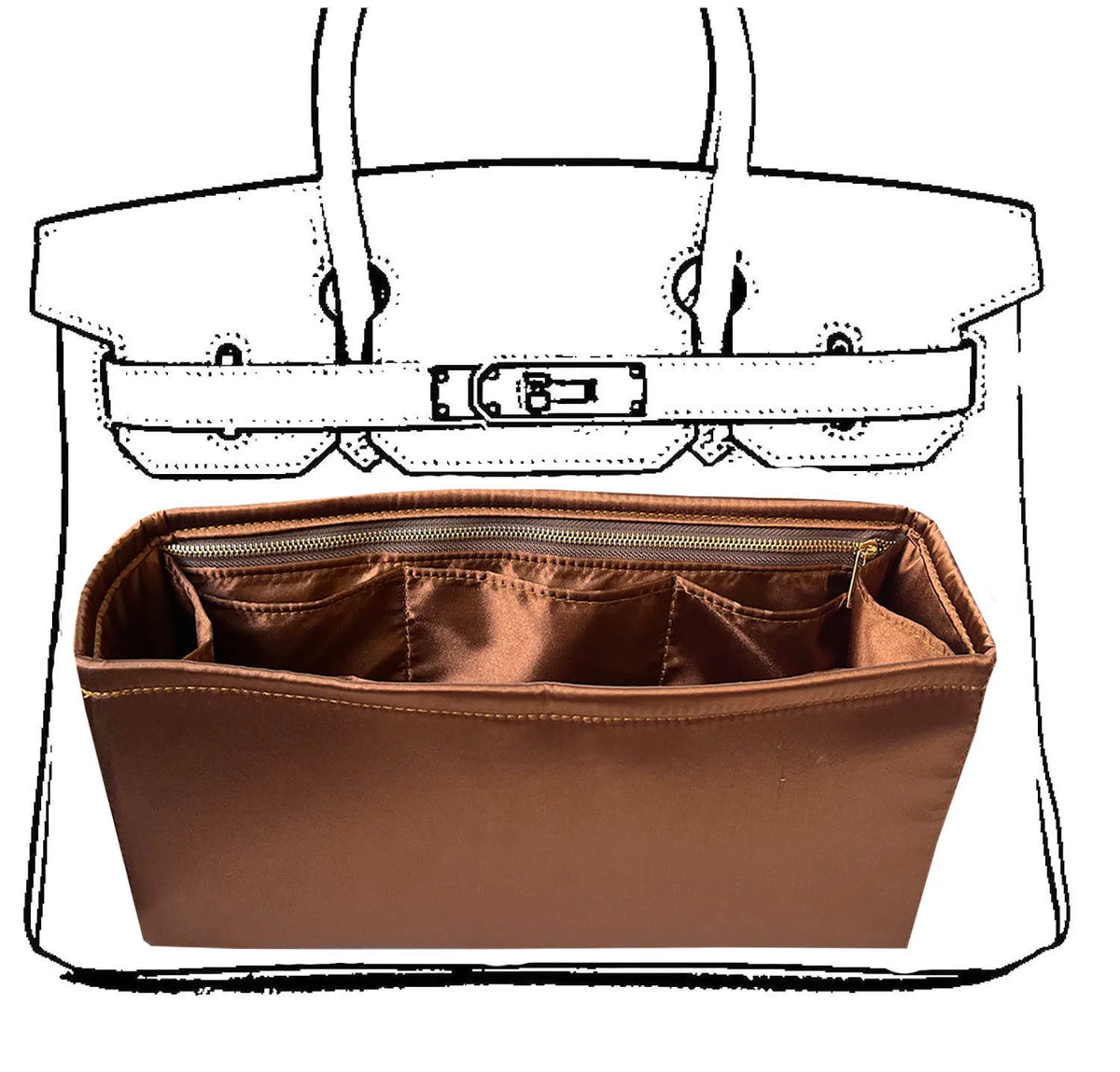 Purse Organizer Birkin S 25 30 35 40 Purse Organizer Silky Smooth,Silk,Luxury Handbag Tote in Bag Shapers, Women- Fits Bags