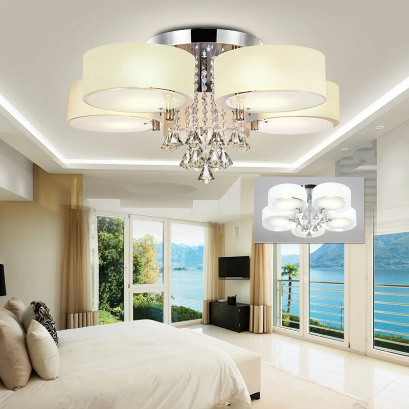 Voltsify LED Crystal Ceiling Light Chandelier Lamp, 5/7 Head