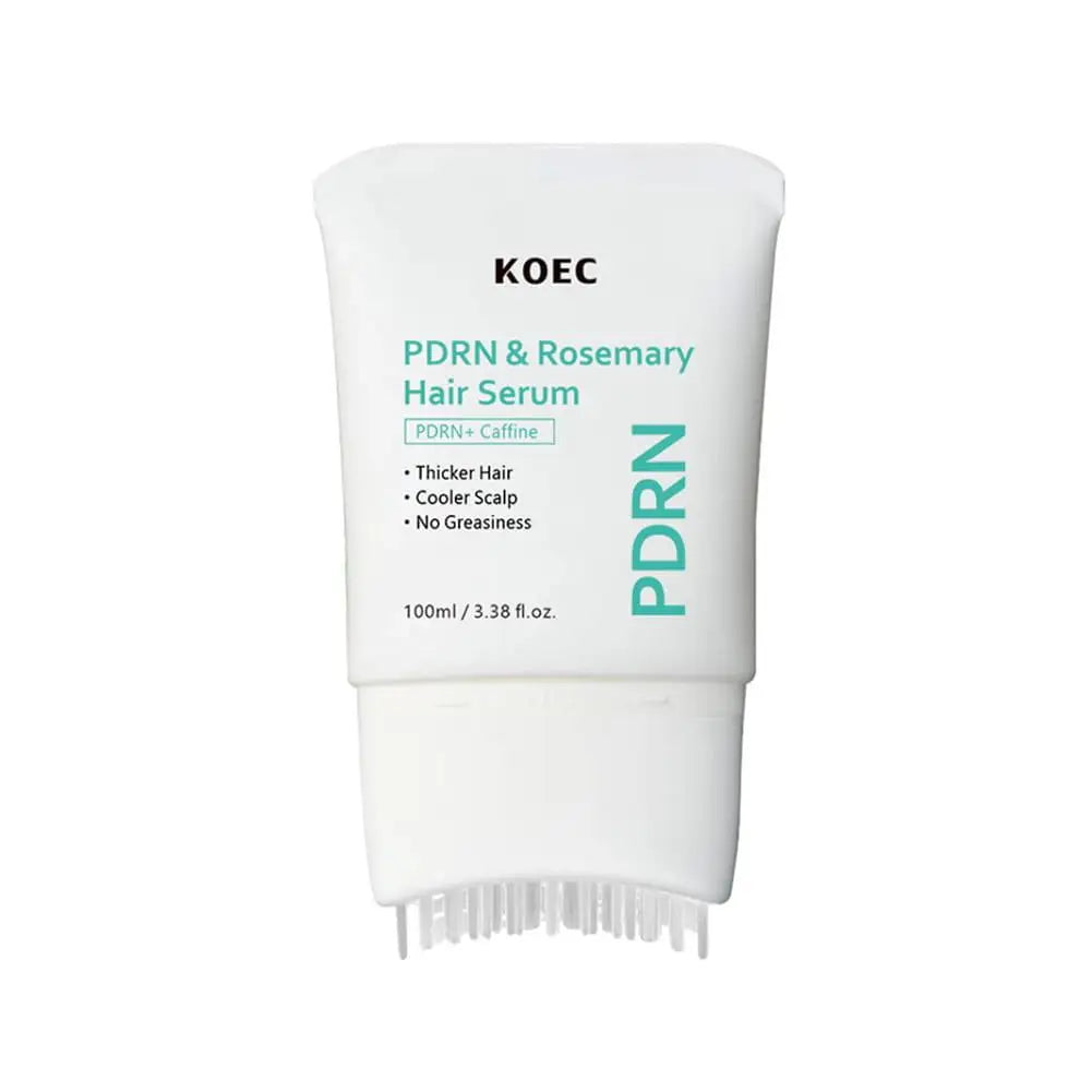 PDRN Rosemary Hair Serum 100ml With Massage Comb, Caffeine Scalp Nourishing Essence Boost Thicker Hair Refreshing Scalp Care
