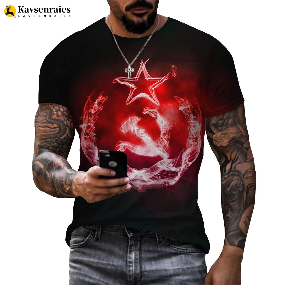 2022 Russia Flag 3D T-shirt Russia Bear CCCP Printed Harajuku Streetwear Oversized T Shirt Men Women Fashion Casual Cool Tops