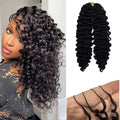 Deep Wave Crochet Human Hair Extensions Knotless Pre-Separated Deep Curly Human Hair With String Pre-Looped Reusable Feather