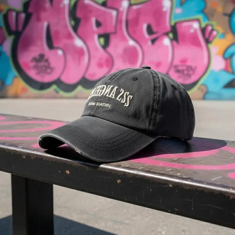 Retro Baseball Cap For Women Summer Washed Denim Letter Sun Hat Wide Brim Fashionable Duckbill Cap