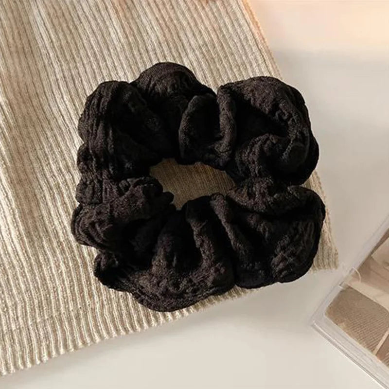 1/3pcs Solid Color Pleated Hair Tie for Women Brown Elegant Daily Wear Hair Ring Fashion Girls Scrunchie Hair Accessories