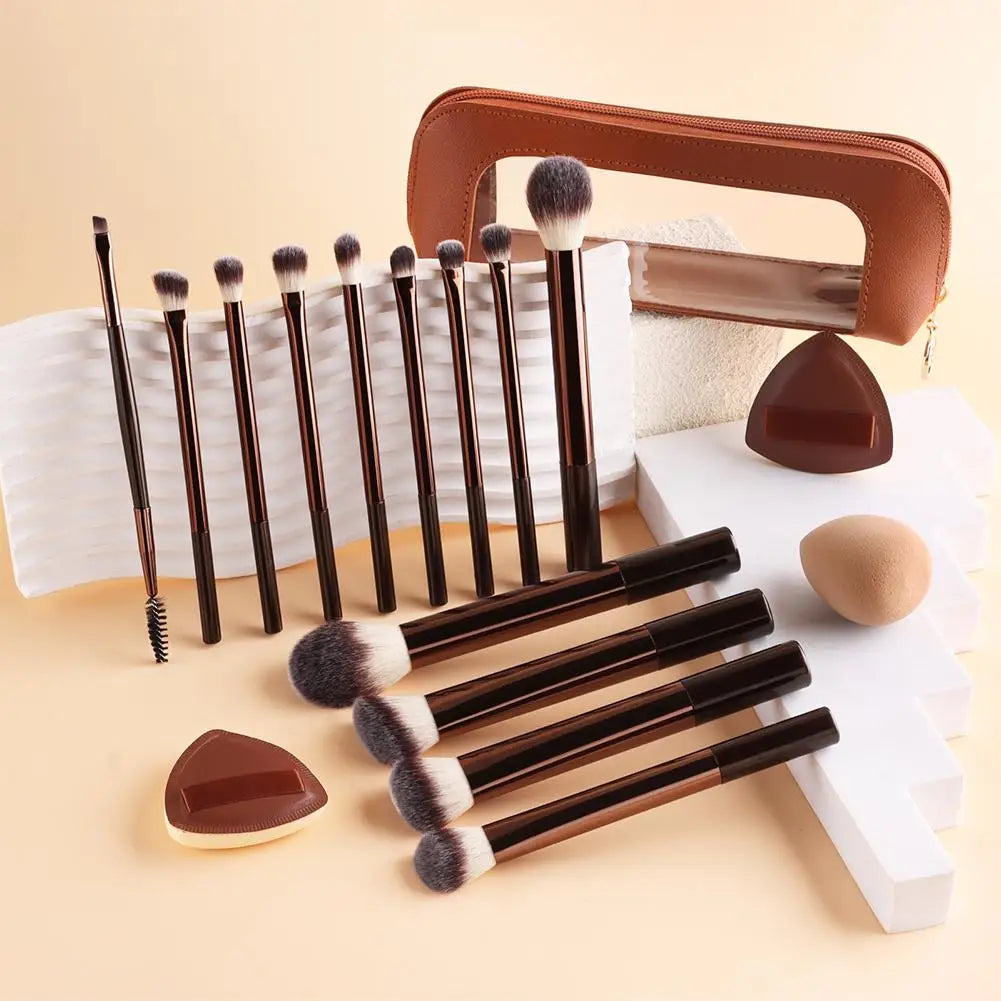 13Pcs Professional Makeup Brush Set Foundation Concealer Powder Eyeshadow Blush Kabuki Blending Full Face Beauty Tool