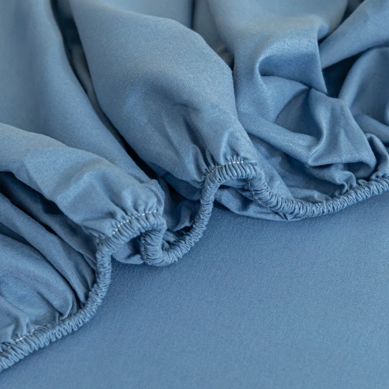 Fitted Bed Sheet with Elastic Band Solid Color Soft Mattress Cover for Single Double King Queen Bed 90/120/140/150/160/180x200cm