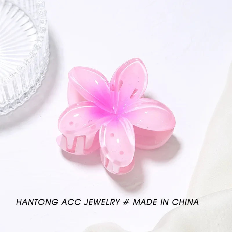 Plumeria Hair Clips Flower Hair Claw Clip Trendy HairClips Korean Hair Accessories For Girls