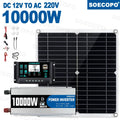 10000W Complete Solar Power Kit | 300W Panel + 100A Controller + 10000W Inverter 12V to 110V/220V Emergency Backup for Home,RV