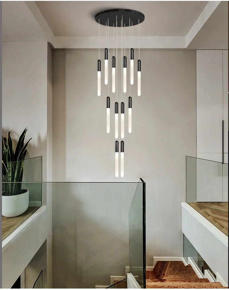 Modern Staircase Long Ceiling Chandelier LED New Lustre Living Room Lighting Kitchen Home Decoration Lamp Pendant Light