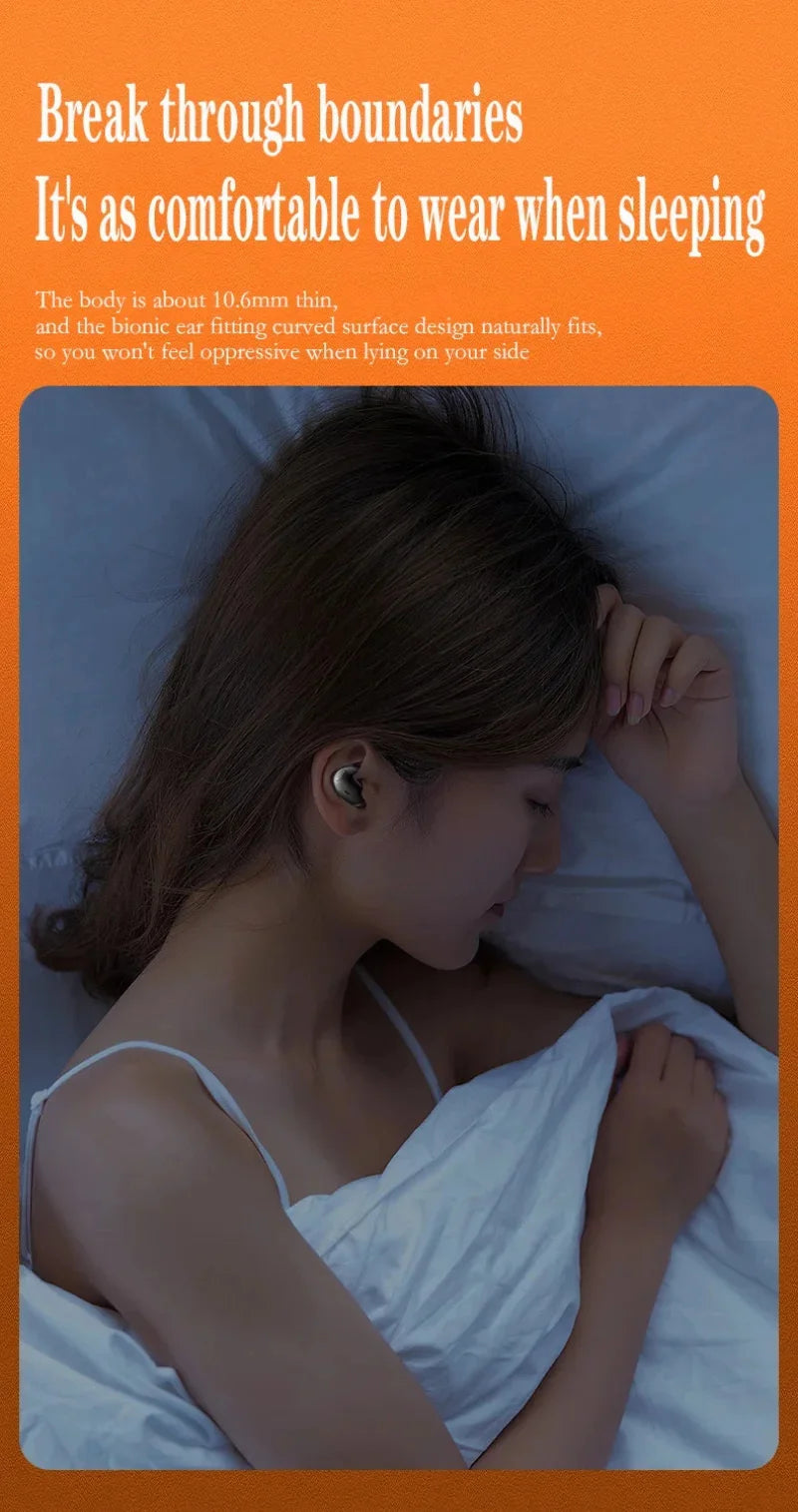 Lightweight Invisible Sleep Earphones Ultra-Thin Ergonomic Fit Side-Sleep Friendly Cloud-Like Comfort Clear Mic With Mic