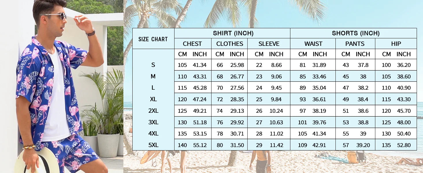 2024 Summer Men's Fashion Leopard Print Short Sleeve Shirt And Shorts Set Beach Style T Shirt Breathable Shorts Two Piece Set