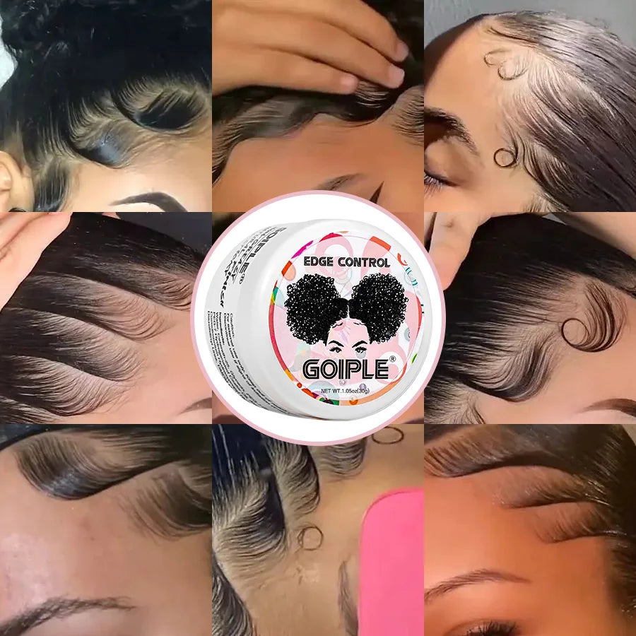 GOIPLE 3 Fruity Flavours 30g Edge Control Gel Set Fixing Broken Hair Smooth Anti-Frizz Strong Hold Styling Edge Controls Wax